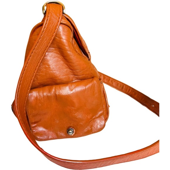 ANTHROPOLOGIE SHULER & SONS Crossbody Mini Duffle Bag in Tangerine - Picture 2 of 10